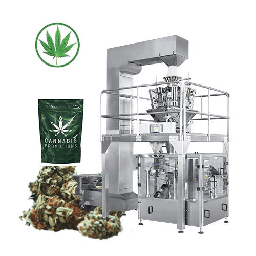 Vertical Hemp Packing Machine for Premade Bags & Herb Leaves